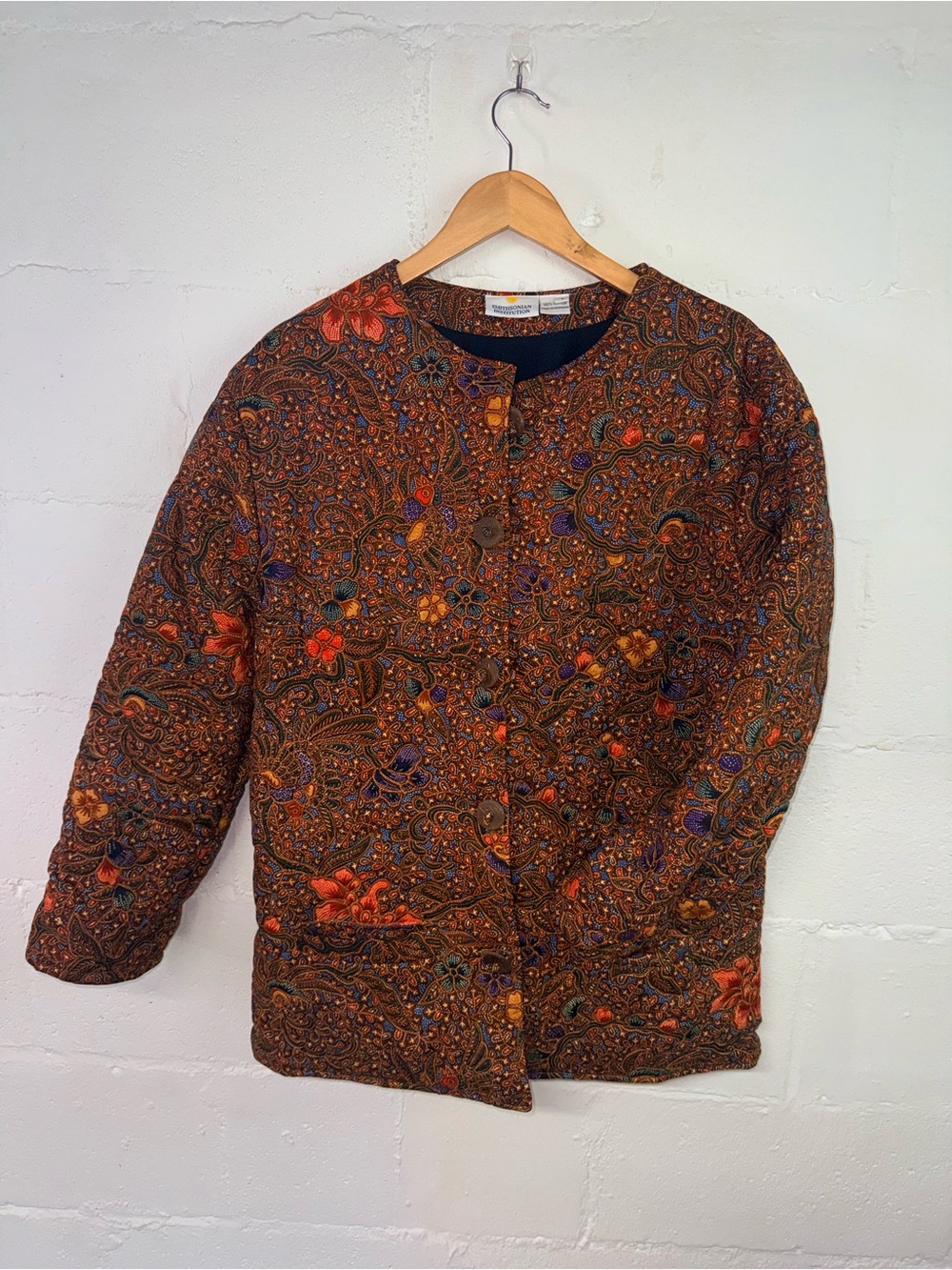 Smithsonian Institution Paisley Cotton Jacket in Brown & Orange Like New